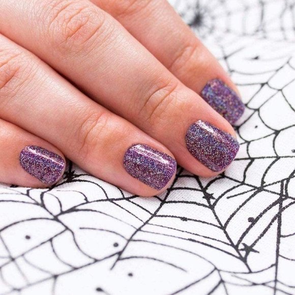 Color Street 100% Nail Polish Strips Night Terror Holographic Glitter RARE - Picture 3 of 7